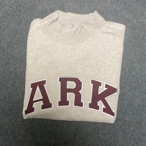 Parke Heather Grey Mock Neck Sweatshirt Maroon Varsity Logo size L / XL